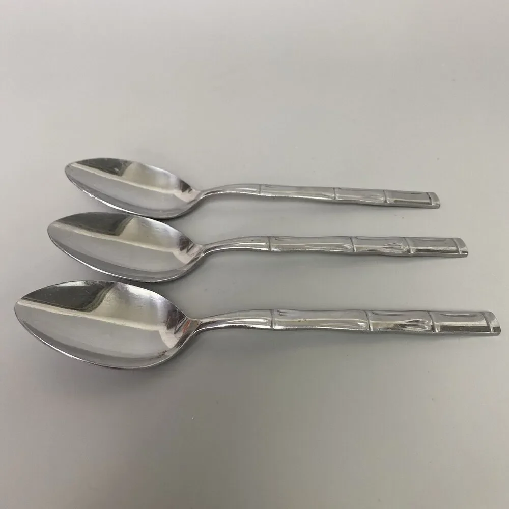 Reed & Barton Rebacraft Bamboo Teaspoons Set of 3 Stainless Steel Japan Flatware